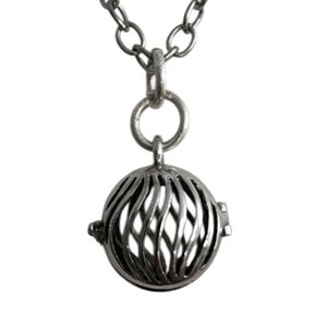 Silvertone Cage Pendant Necklace